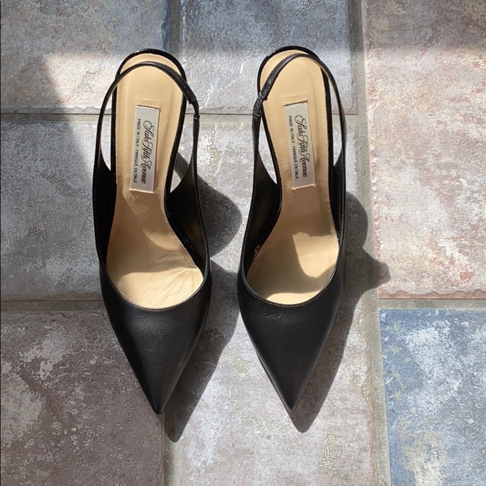 Saks Fifth Ave classic black heels, size 7.5